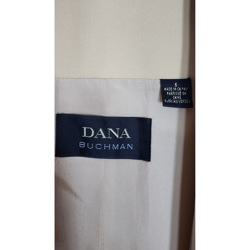 Dana Buchman Blazer 6 Silk‎ Cream Shawl Collar Longline Career Minimalist Luxury - Picture 4 of 8